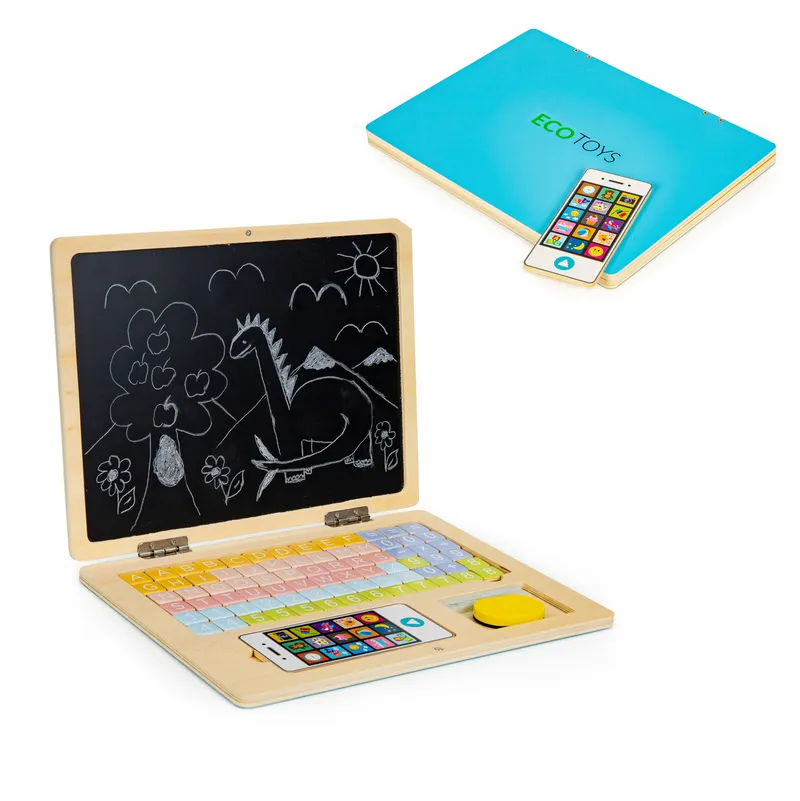 Zabawka Edukacyjna Magnetyczna Laptop Litery Cyfry Premium