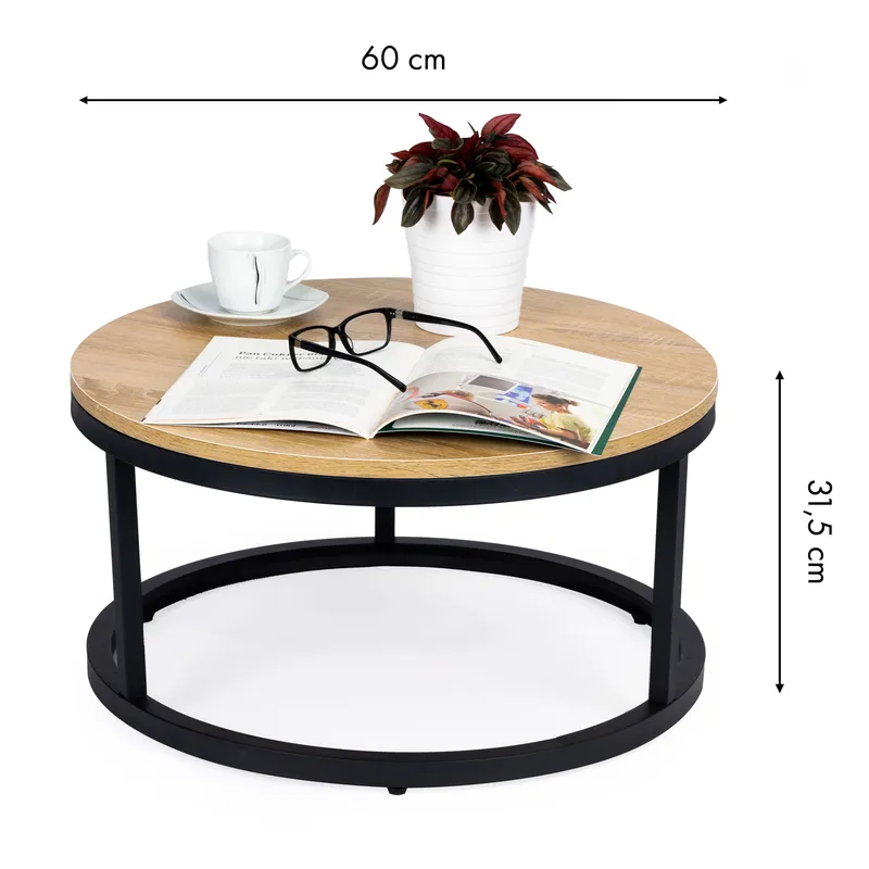 Stolik Nowoczesny 60 cm RAPALLO - Kawowy