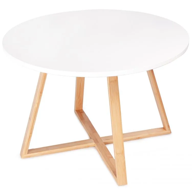 Stolik Nowoczesny Skandynawski 60 cm Bambus Carrara - Kawowy