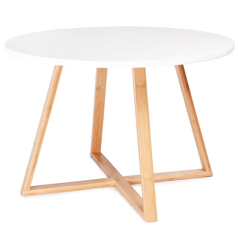 Stolik Nowoczesny Skandynawski 60 cm Bambus Carrara - Kawowy