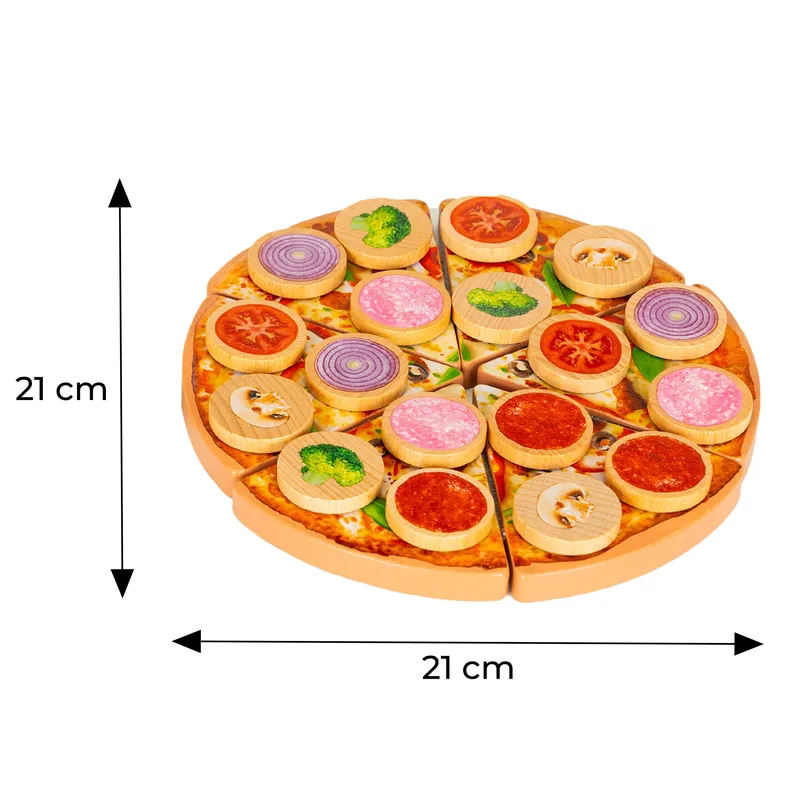 Drewniana Pizza Do Krojenia Na Rzepy Dla Dzieci 27 Elementów