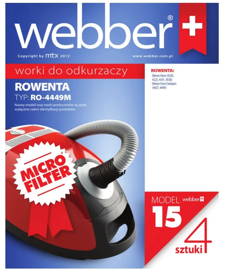 Worki Rowenta Silence 4449 (15 Micro Filter)