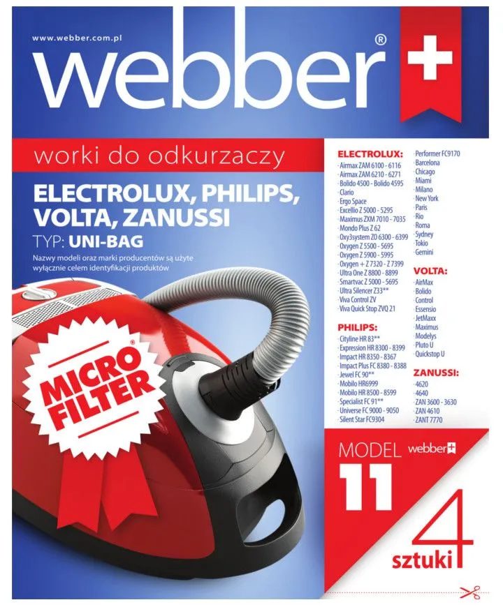 Worki PHILIPS/Electrolux UNI BAG (11 Micro Filter)