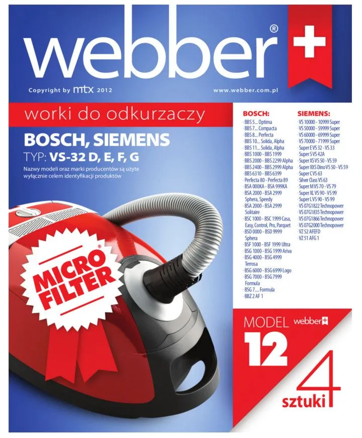 Worki Siemens VS32 (12 Micro Filter)