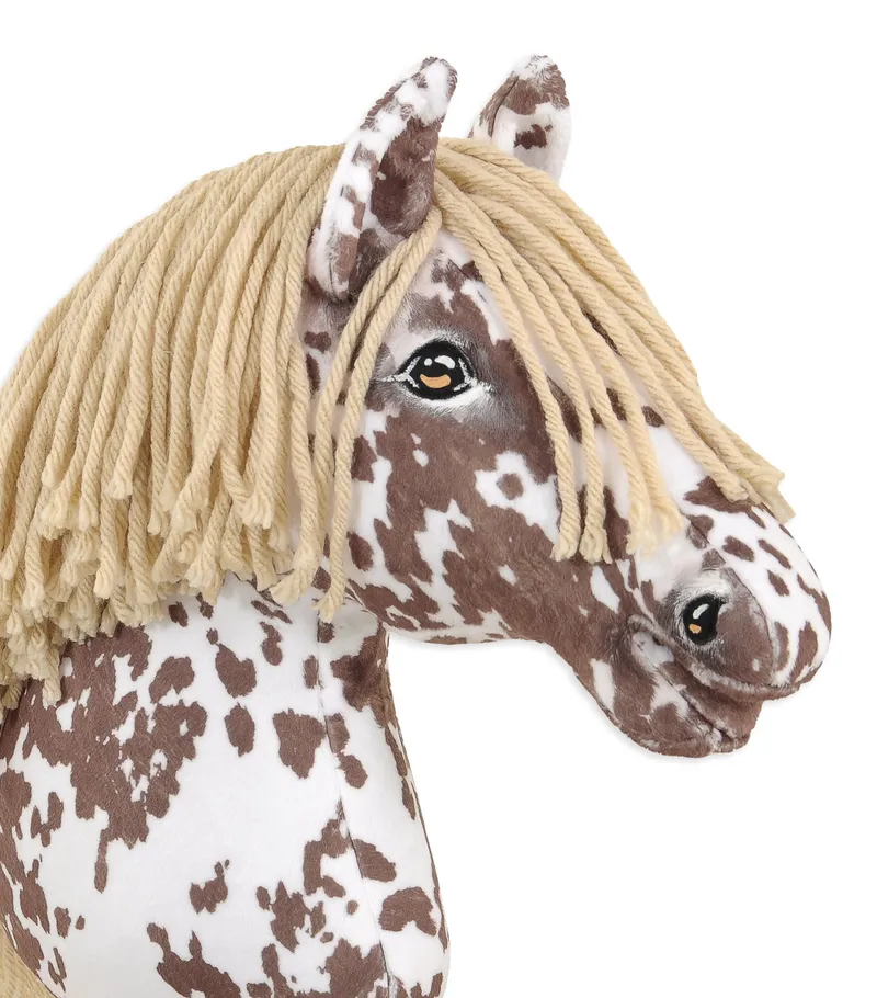 Hobby Horse Duży Koń Na Kiju Premium Tarantowaty TUM-TUM - Biało-Brązowy