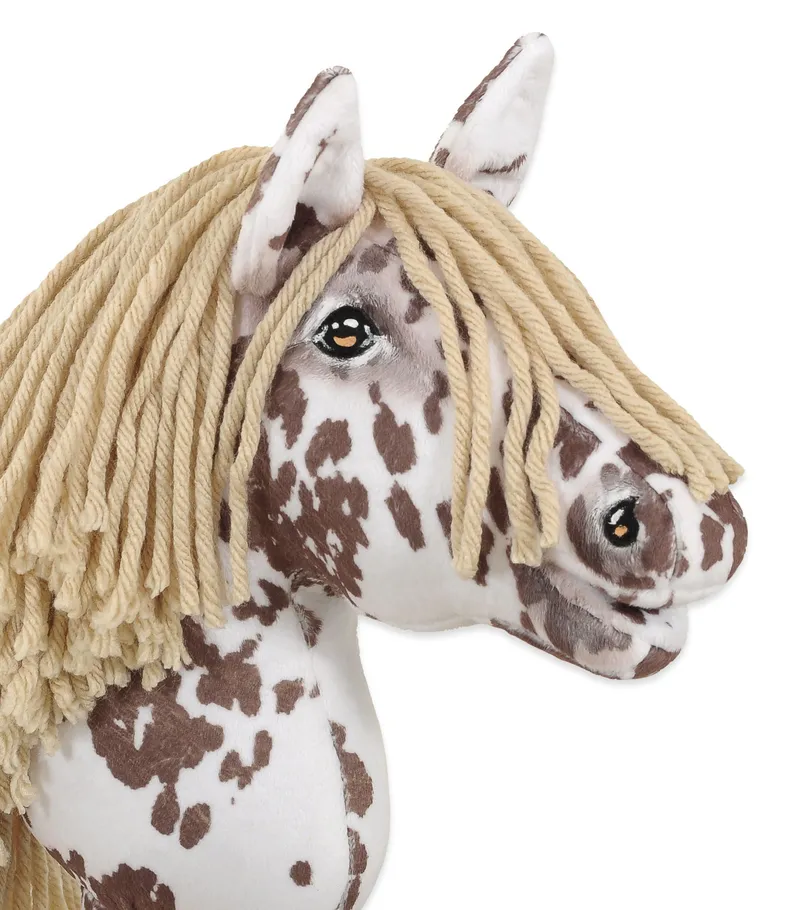 Hobby Horse Mały Koń Na Kiju Premium Tarantowaty TUM-TUM - Biało-Brązowy