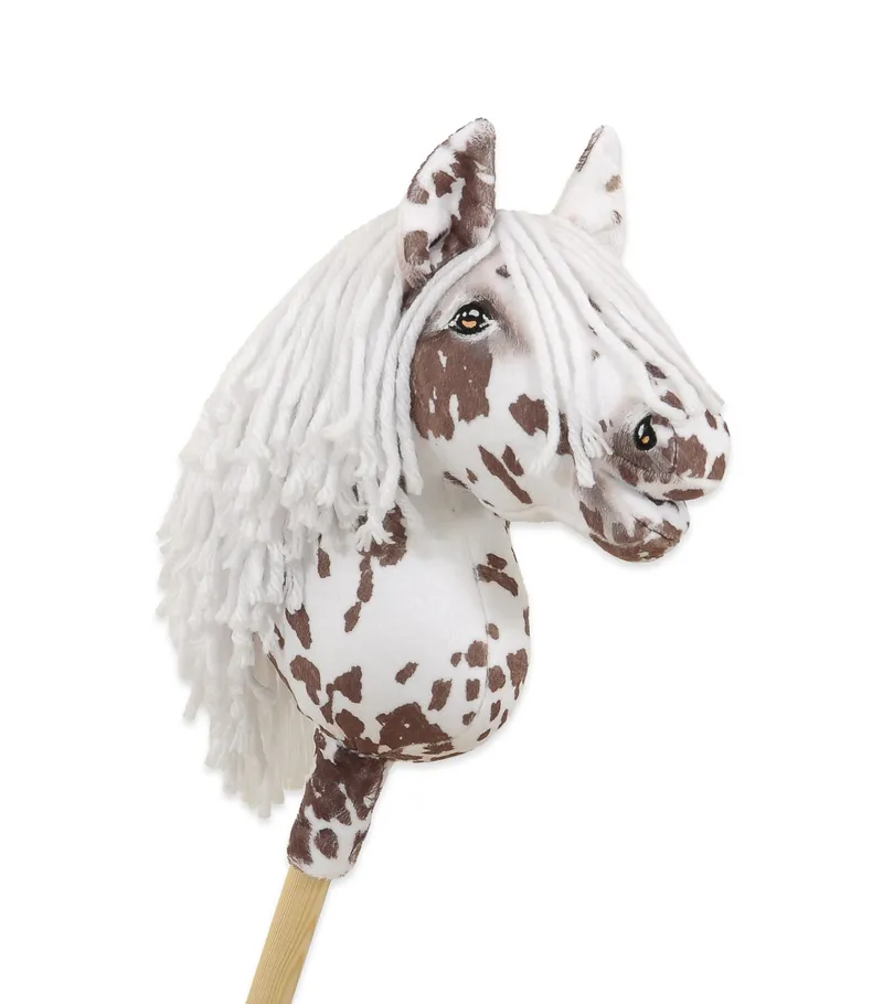 Hobby Horse Mały Koń Na Kiju Premium Tarantowaty TUM-TUM - Biało-Brązowy