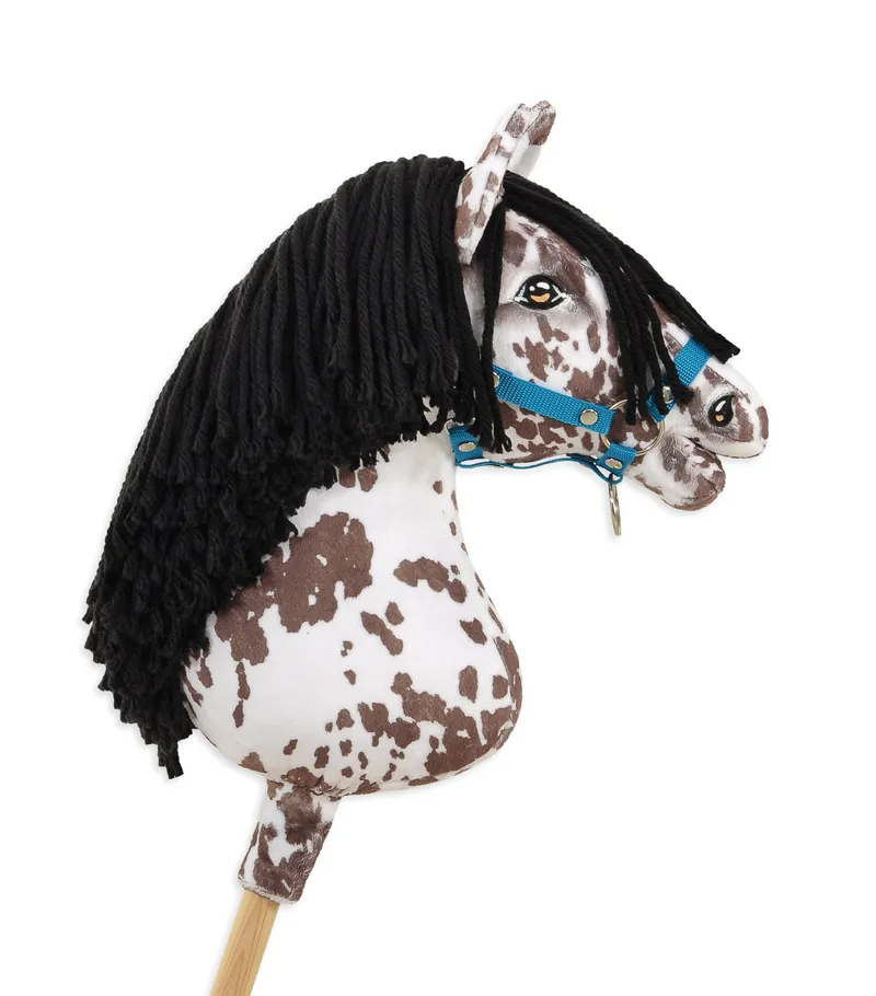 Hobby Horse Duży Koń Na Kiju Premium Tarantowaty TUM-TUM - Biało-Brązowy