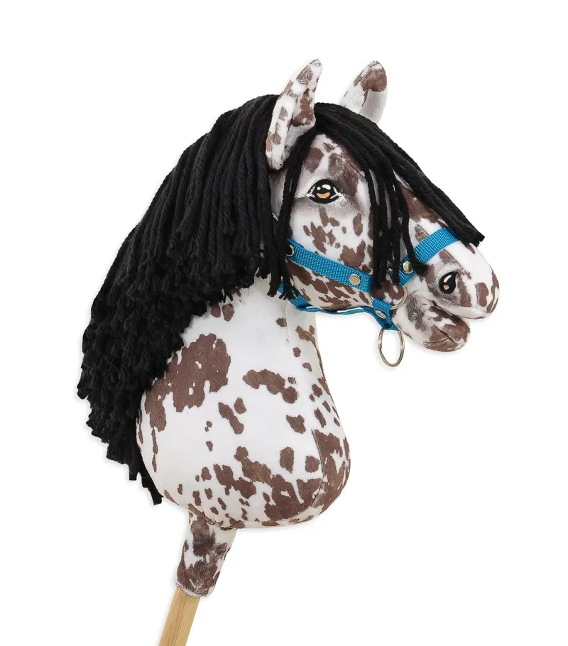 Hobby Horse Duży Koń Na Kiju Premium Tarantowaty TUM-TUM - Biało-Brązowy