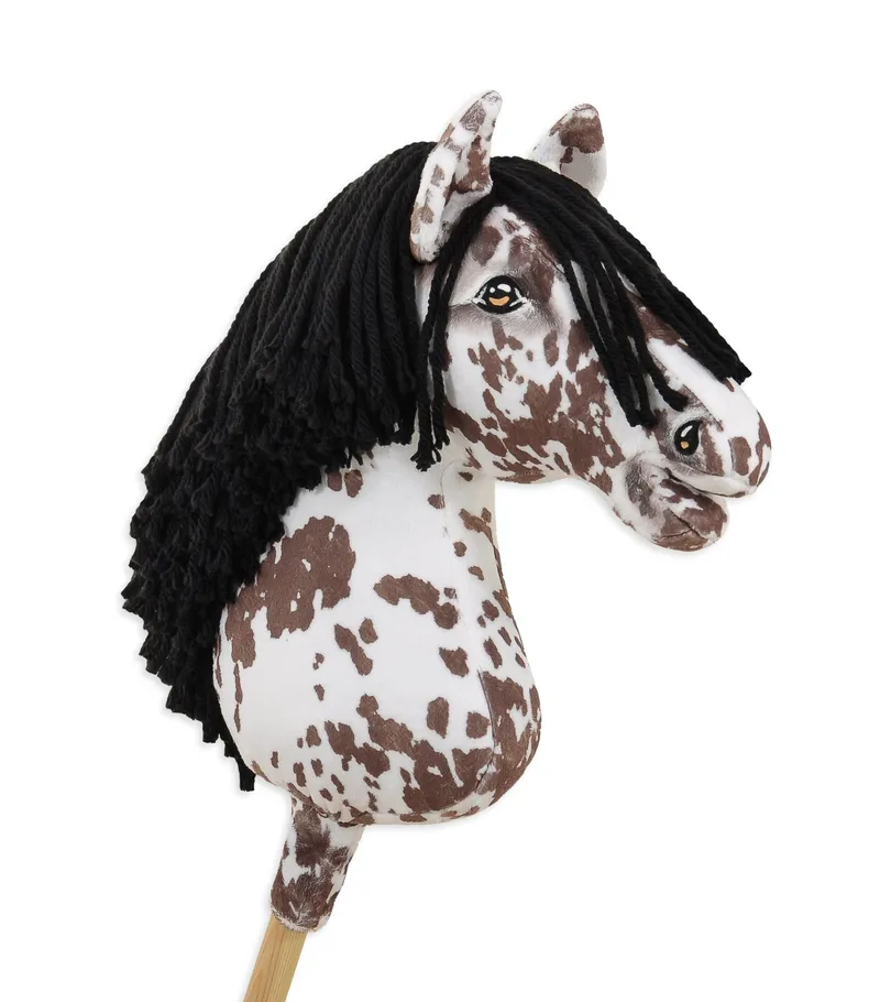 Hobby Horse Duży Koń Na Kiju Premium Tarantowaty TUM-TUM - Biało-Brązowy