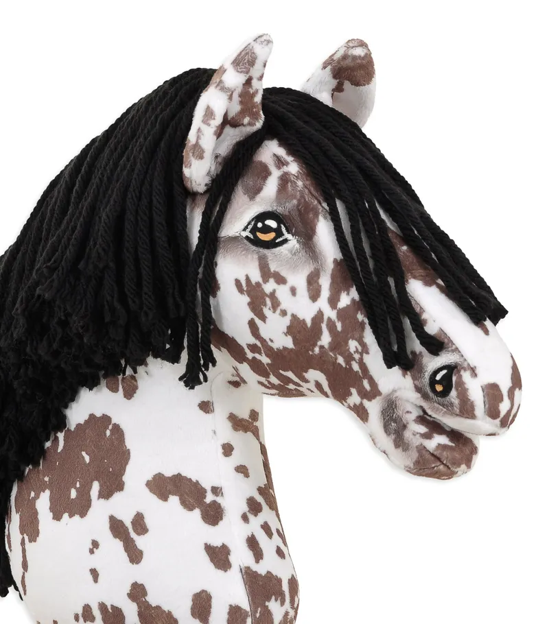 Hobby Horse Duży Koń Na Kiju Premium Tarantowaty TUM-TUM - Biało-Brązowy