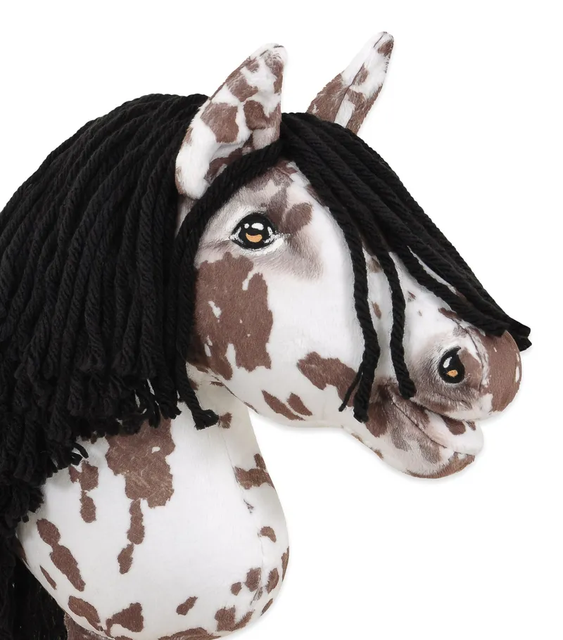 Hobby Horse Mały Koń Na Kiju Premium Tarantowaty TUM-TUM - Biało-Brązowy