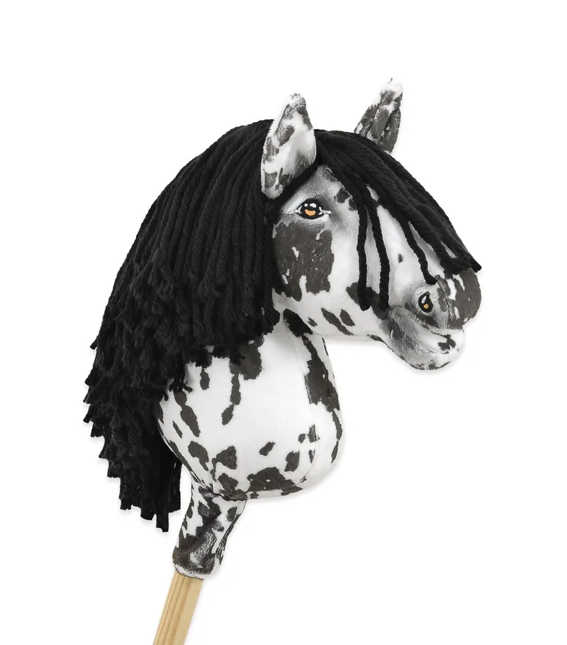 Hobby Horse Średni Koń Na Kiju Premium Tarantowaty TUM-TUM - Biało-Czarny