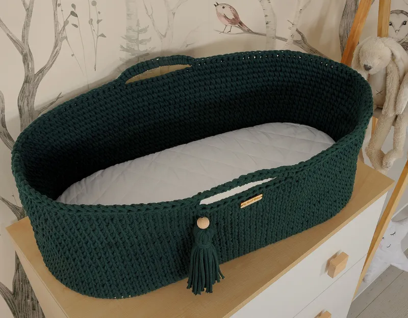 Kosz Mojżesza Boho Bawełniany Handmade Materacykiem Butelkowa TUM-TUM