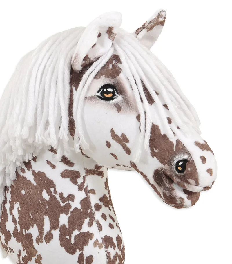 Hobby Horse Duży Koń Na Kiju Premium Tarantowaty TUM-TUM - Biało-Brązowy