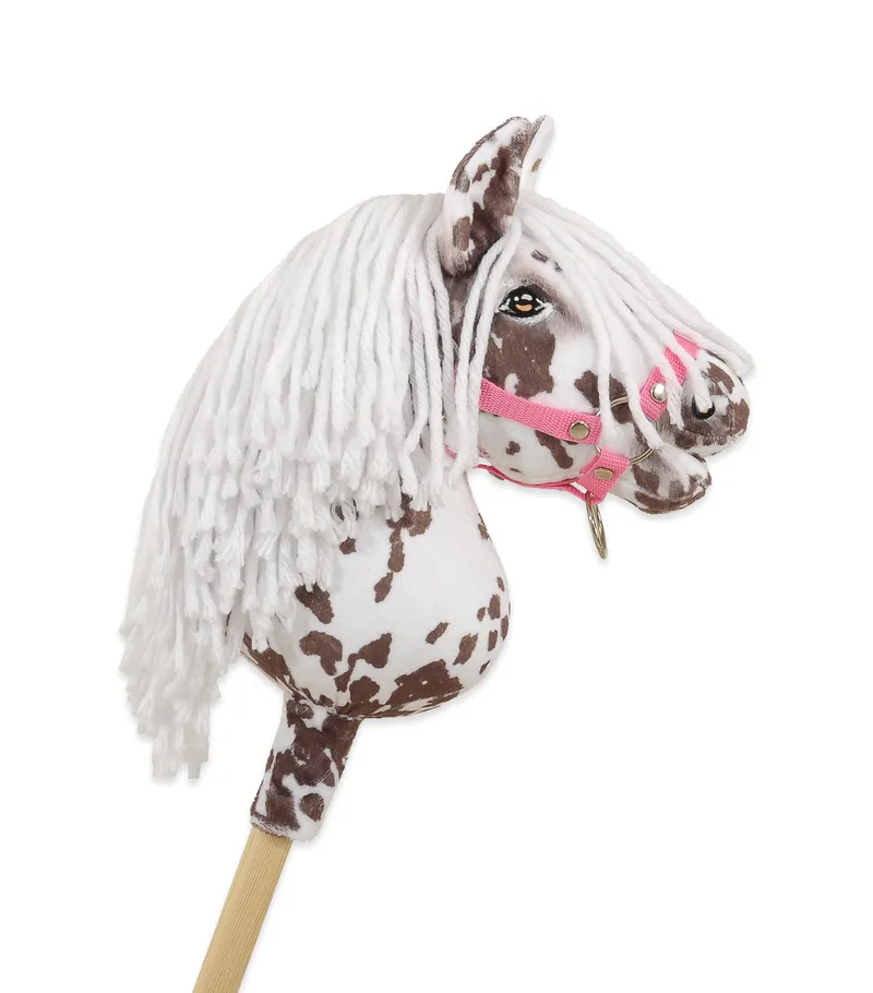Hobby Horse Mały Koń Na Kiju Premium Tarantowaty TUM-TUM - Biało-Brązowy