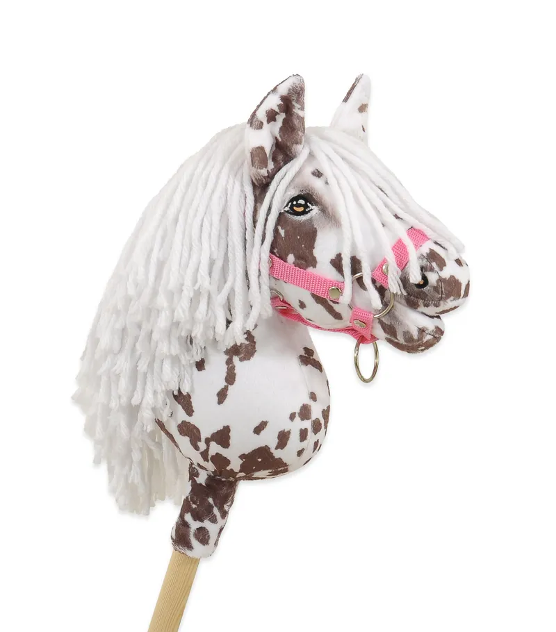 Hobby Horse Mały Koń Na Kiju Premium Tarantowaty TUM-TUM - Biało-Brązowy