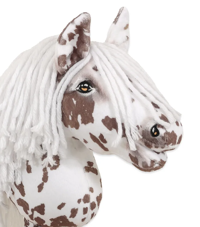 Hobby Horse Mały Koń Na Kiju Premium Tarantowaty TUM-TUM - Biało-Brązowy