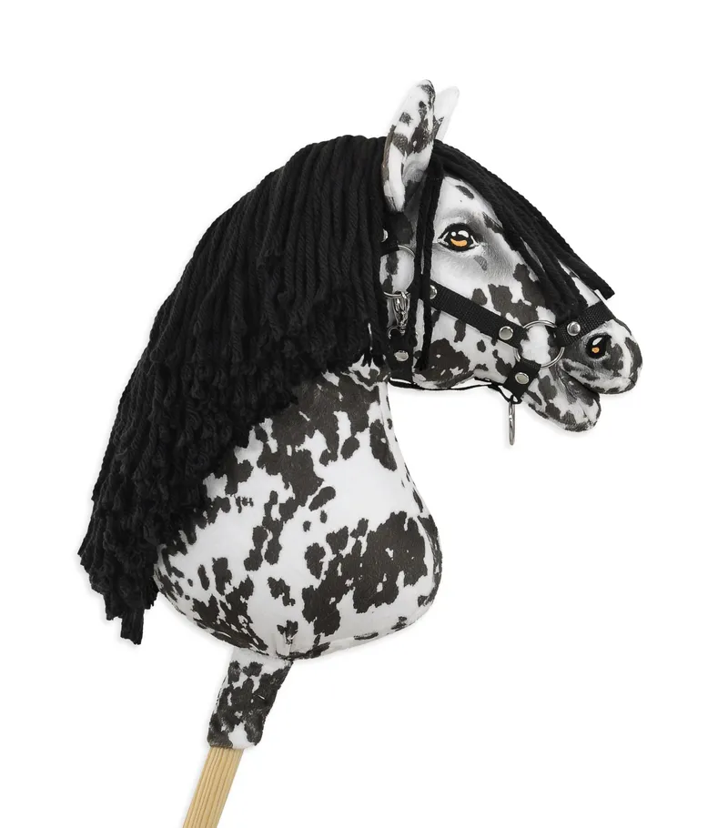 Hobby Horse Duży Koń Na Kiju Premium Tarantowaty TUM-TUM - Biało-Czarny