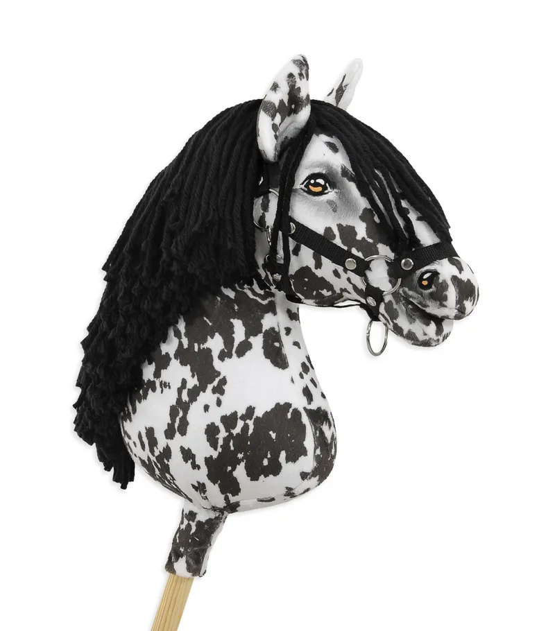 Hobby Horse Duży Koń Na Kiju Premium Tarantowaty TUM-TUM - Biało-Czarny