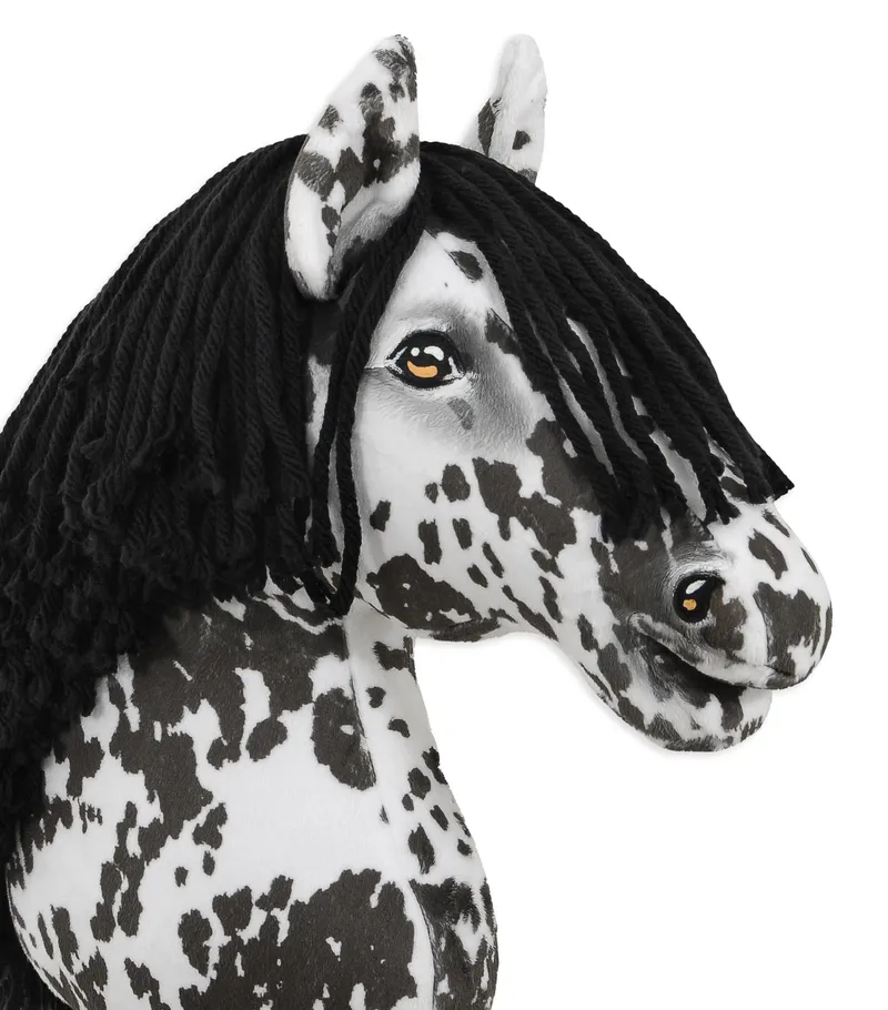 Hobby Horse Duży Koń Na Kiju Premium Tarantowaty TUM-TUM - Biało-Czarny