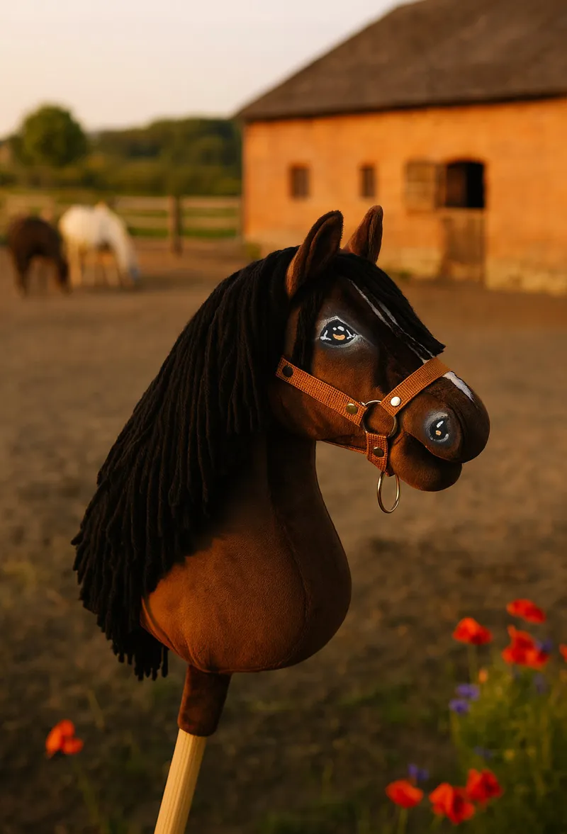 Hobby Horse Duży Koń Na Kiju Premium Ciemnogniady TUM-TUM