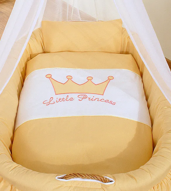 Kosz Mojżesza Wiklinowy Baldachimem- Little Princess TUM-TUM