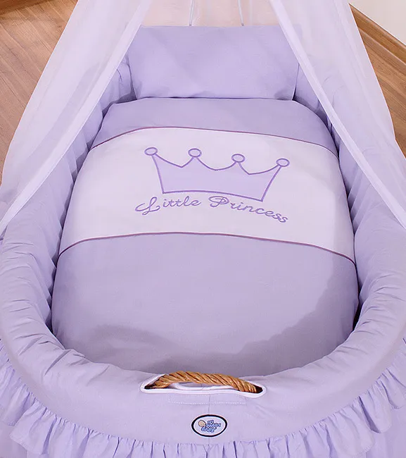 Kosz Mojżesza Wiklinowy Baldachimem Little Prince TUM-TUM - Fioletowy