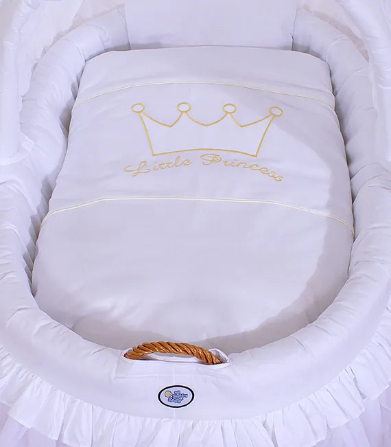 Kosz Mojżesza Wiklinowy Ze Składaną Budką Little Prince TUM-TUM - Biały