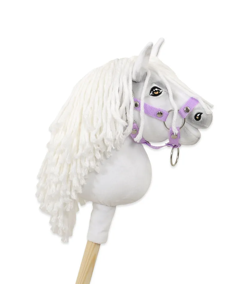 Hobby Horse Mały Koń Na Kiju Premium Biały Biała Grzywą TUM-TUM