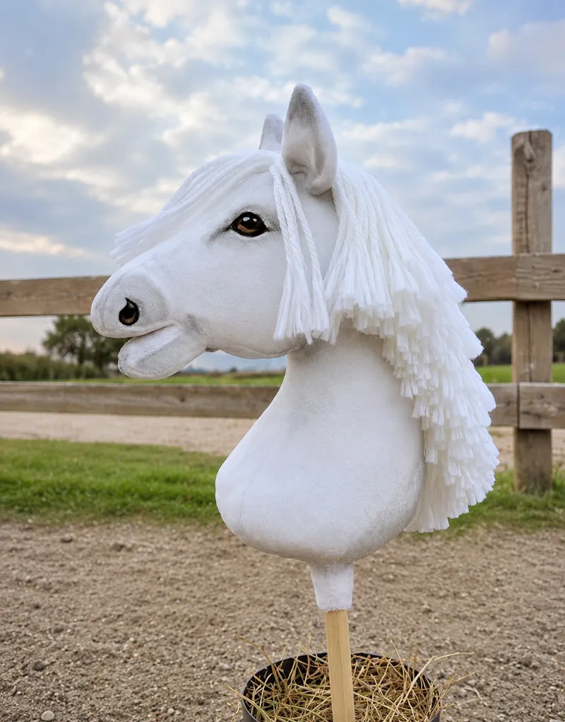 Hobby Horse Duży Koń Na Kiju Premium TUM-TUM - Biały