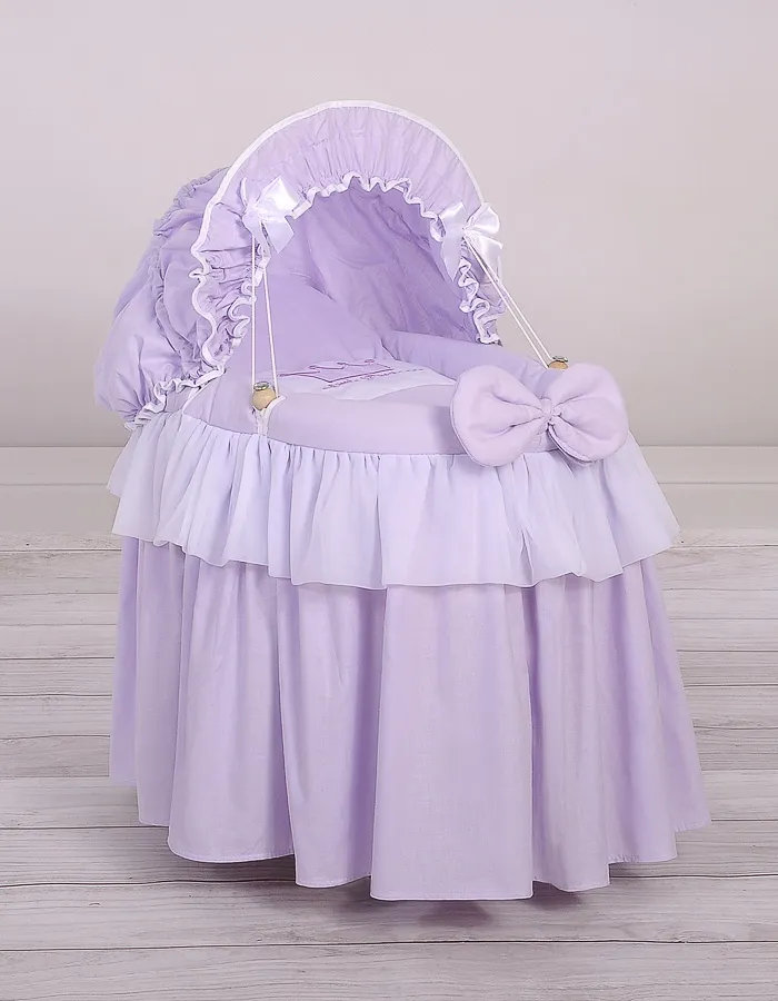 Wózek Dla Lalek Kosz Mojżesza Budką Little Princess TUM-TUM - Fioletowy