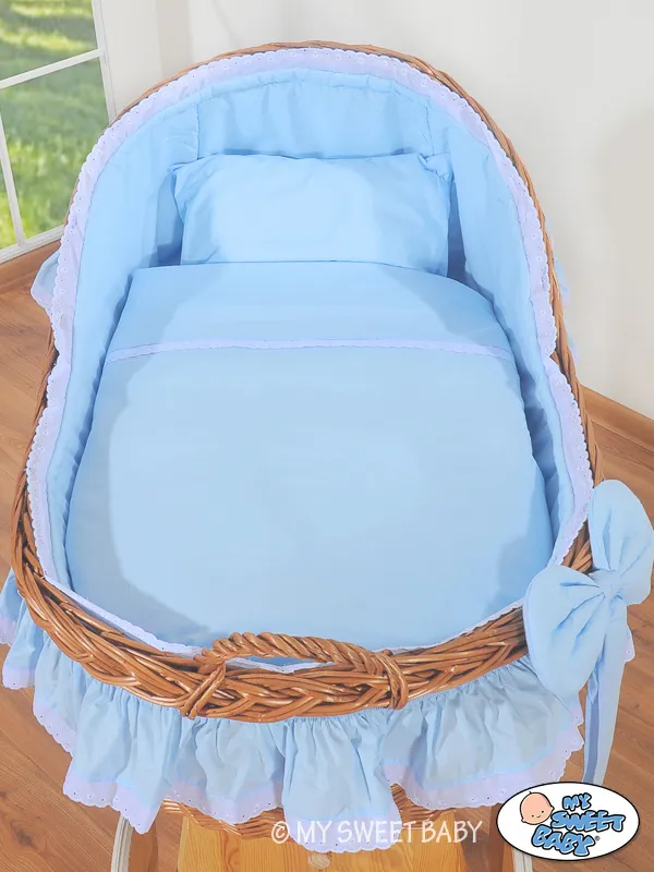 Wiklinowy Kosz Mojżesza Budką Wiklinową Carina Naturalny Pościel TUM-TUM