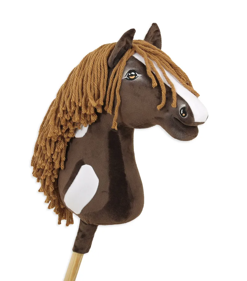Hobby Horse Duży Koń Na Kiju Premium Western Ciemnogniady Grzywą TUM-TUM
