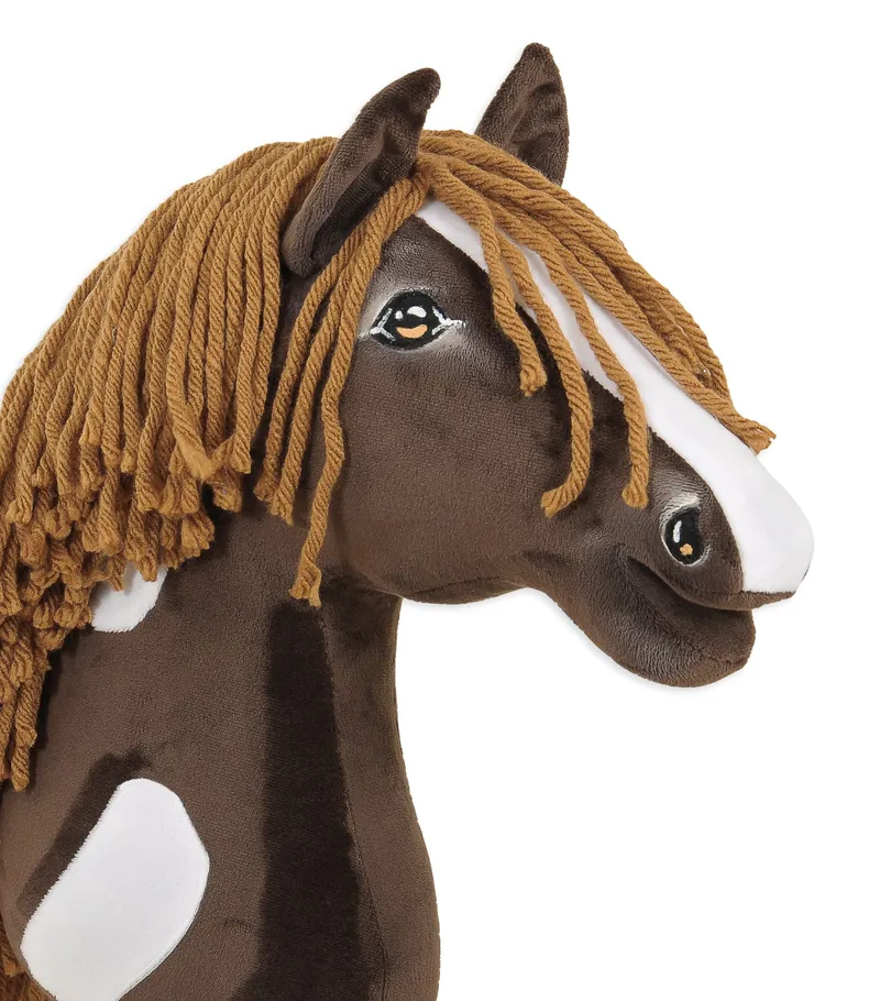 Hobby Horse Duży Koń Na Kiju Premium Western Ciemnogniady Grzywą TUM-TUM