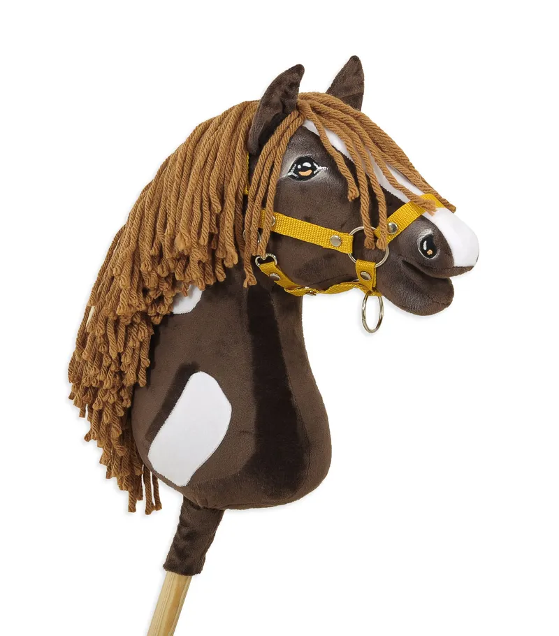 Hobby Horse Duży Koń Na Kiju Premium Western Ciemnogniady Grzywą TUM-TUM