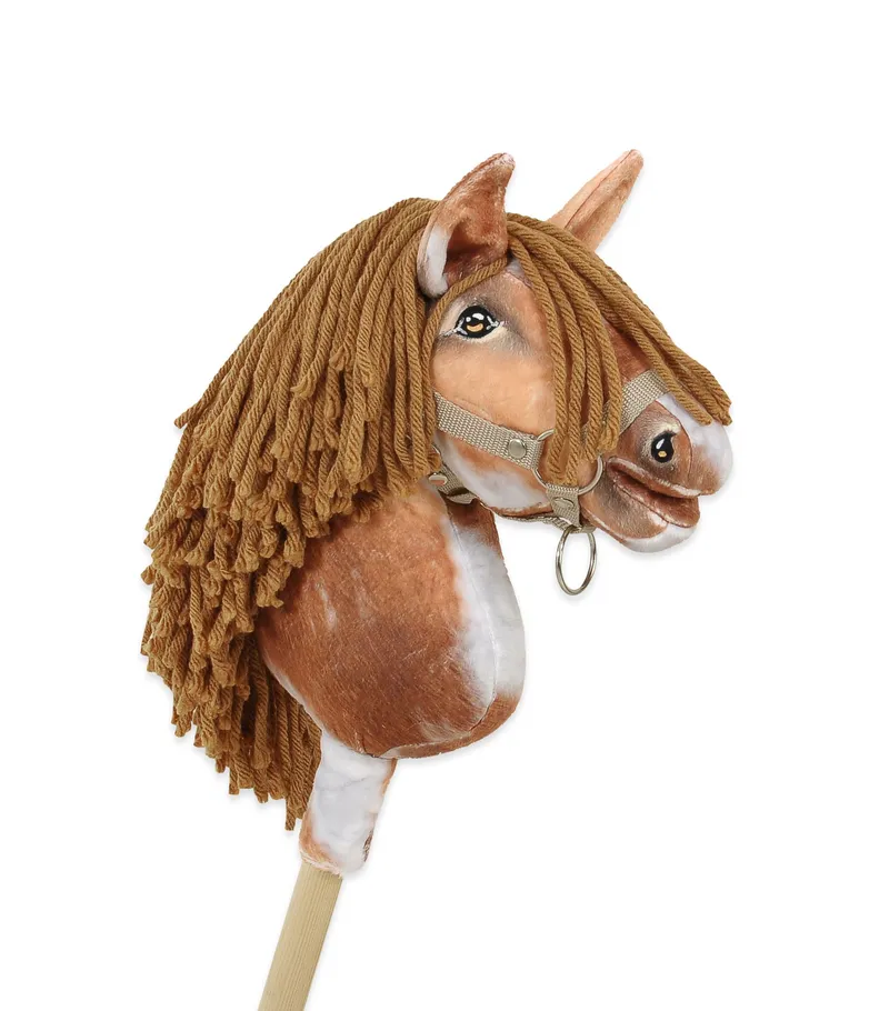 Hobby Horse Średni Koń Na Kiju Premium Srokaty Tobiano Brązową TUM-TUM