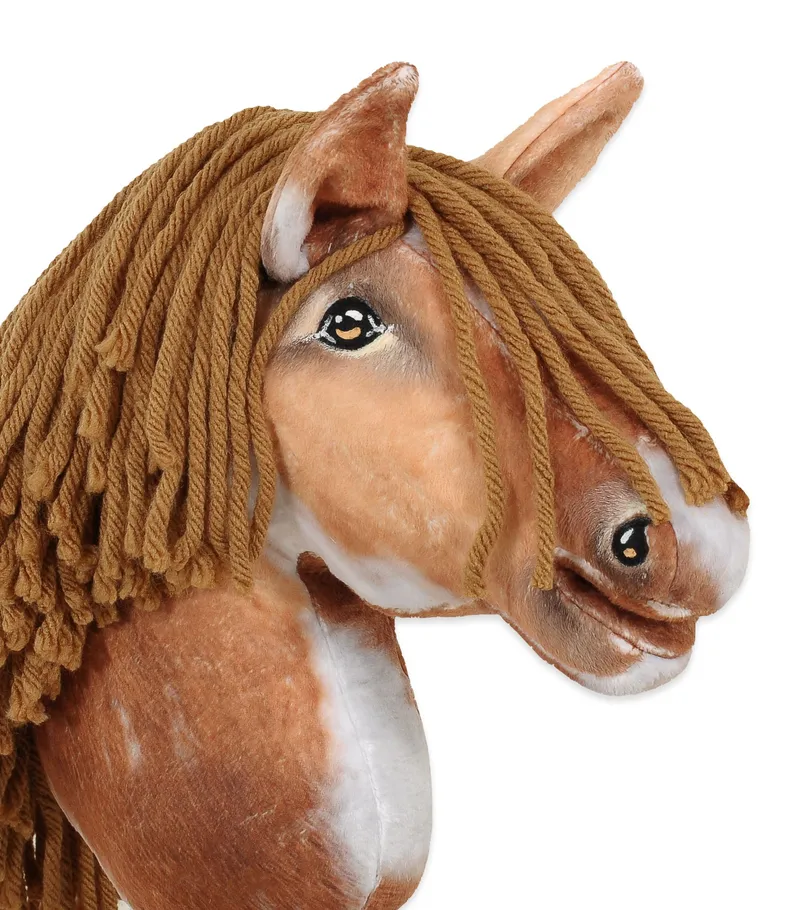 Hobby Horse Średni Koń Na Kiju Premium Srokaty Tobiano Brązową TUM-TUM