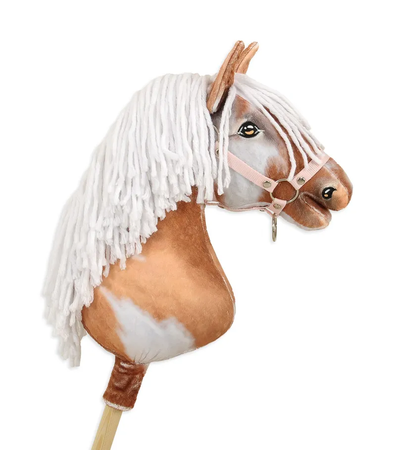 Hobby Horse Duży Koń Na Kiju Premium Srokaty Tobiano Białą TUM-TUM