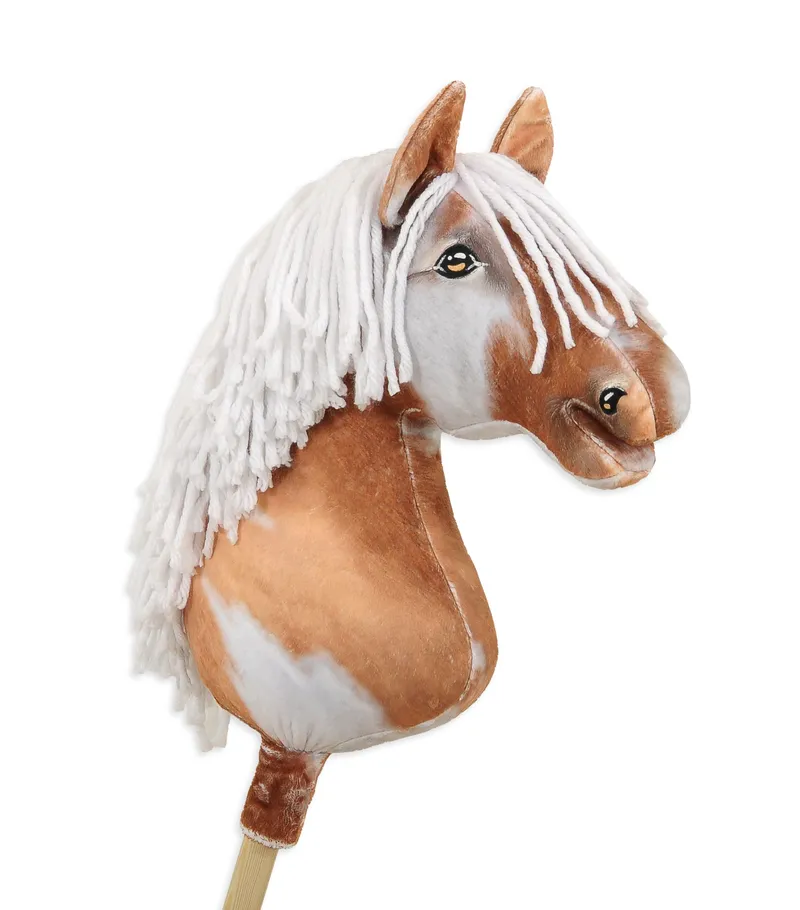 Hobby Horse Duży Koń Na Kiju Premium Srokaty Tobiano Białą TUM-TUM