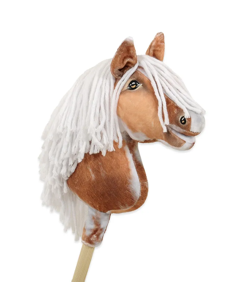Hobby Horse Średni Koń Na Kiju Premium Srokaty Tobiano Białą TUM-TUM