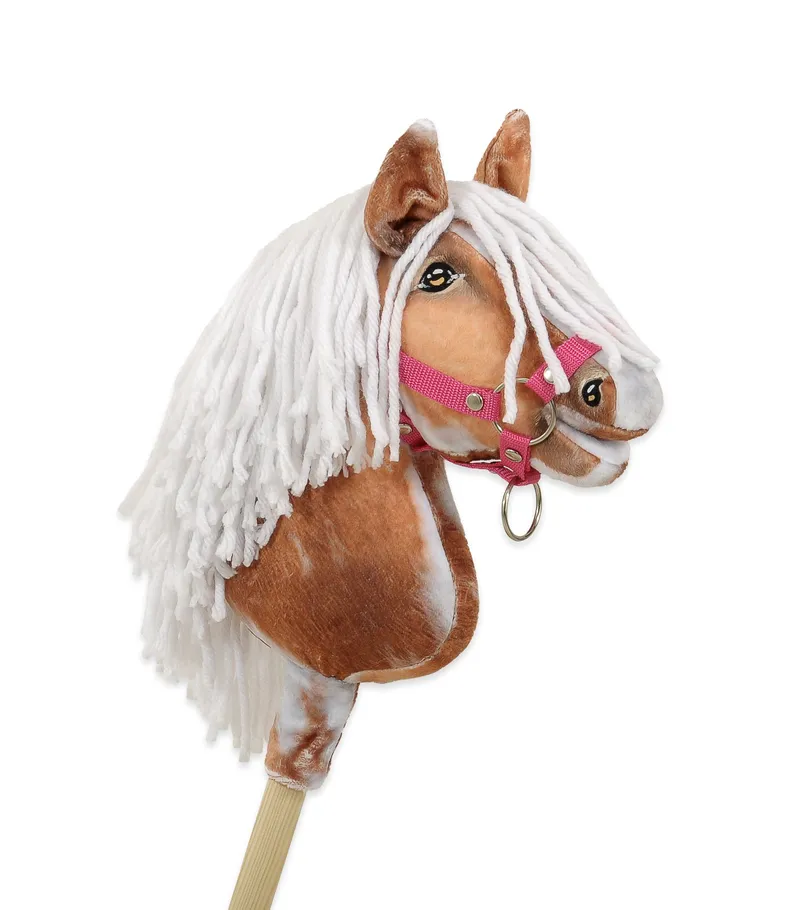 Hobby Horse Średni Koń Na Kiju Premium Srokaty Tobiano Białą TUM-TUM