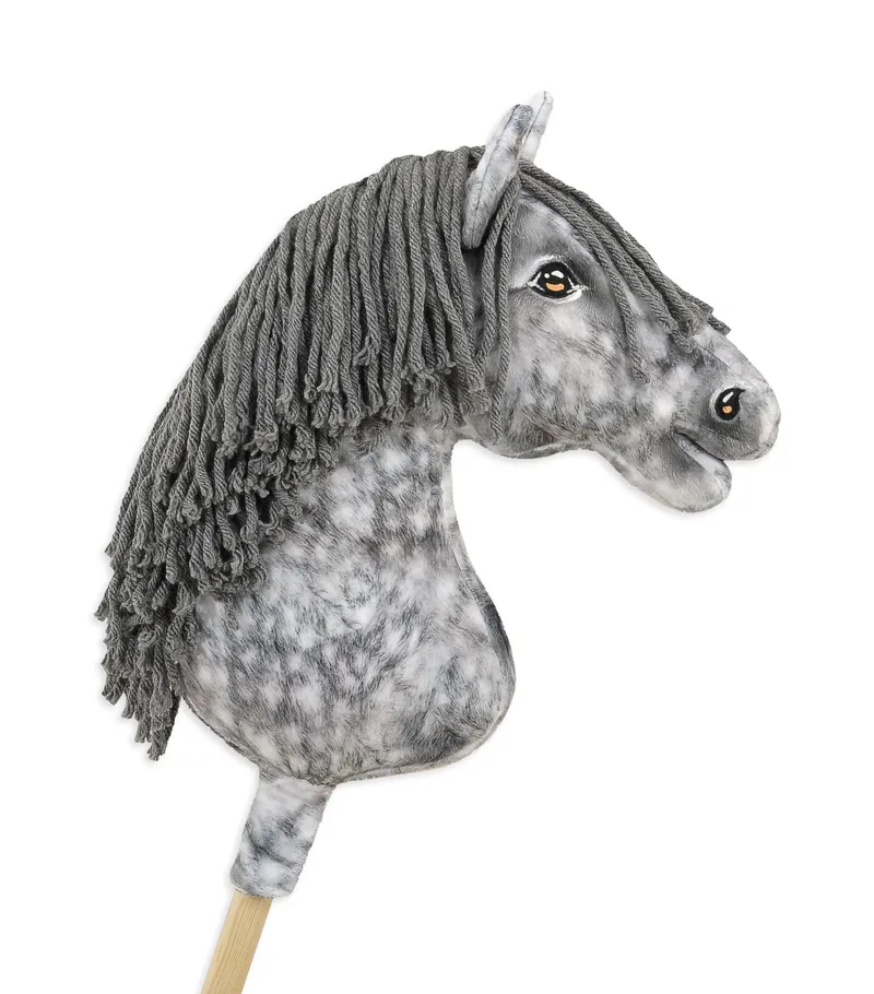 Hobby Horse Duży Koń Na Kiju Premium Siwek Jabłkowity Siwą TUM-TUM