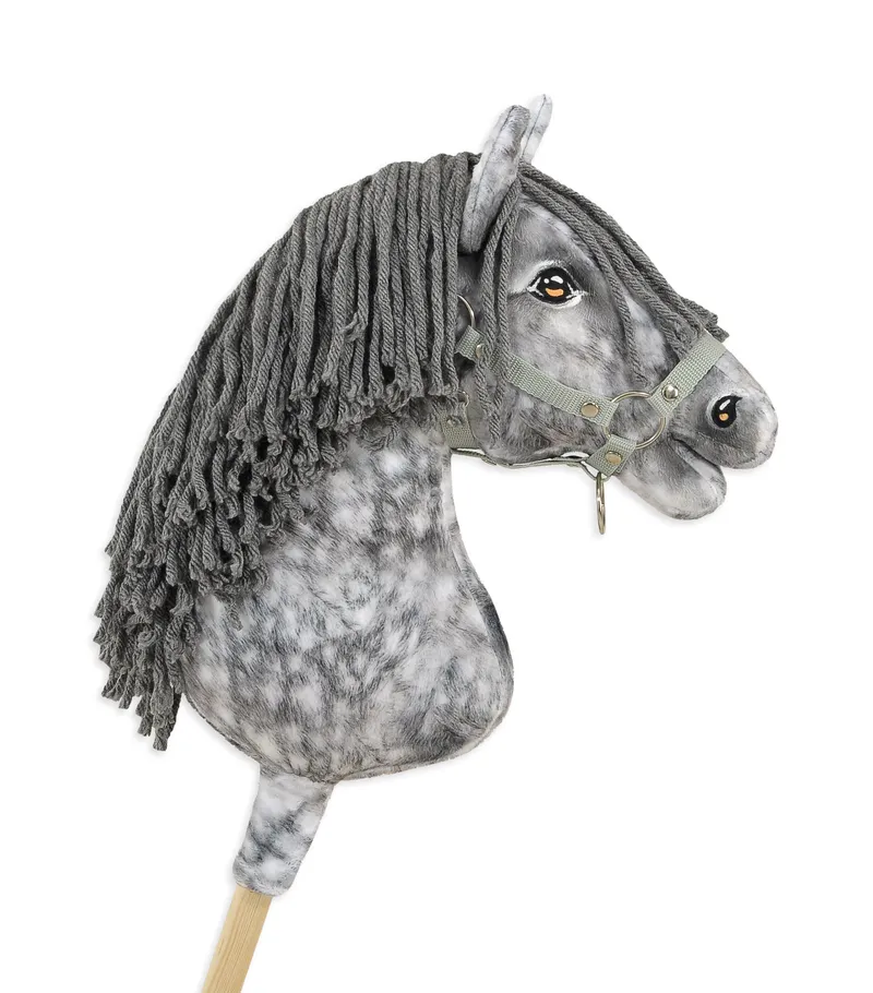 Hobby Horse Duży Koń Na Kiju Premium Siwek Jabłkowity Siwą TUM-TUM