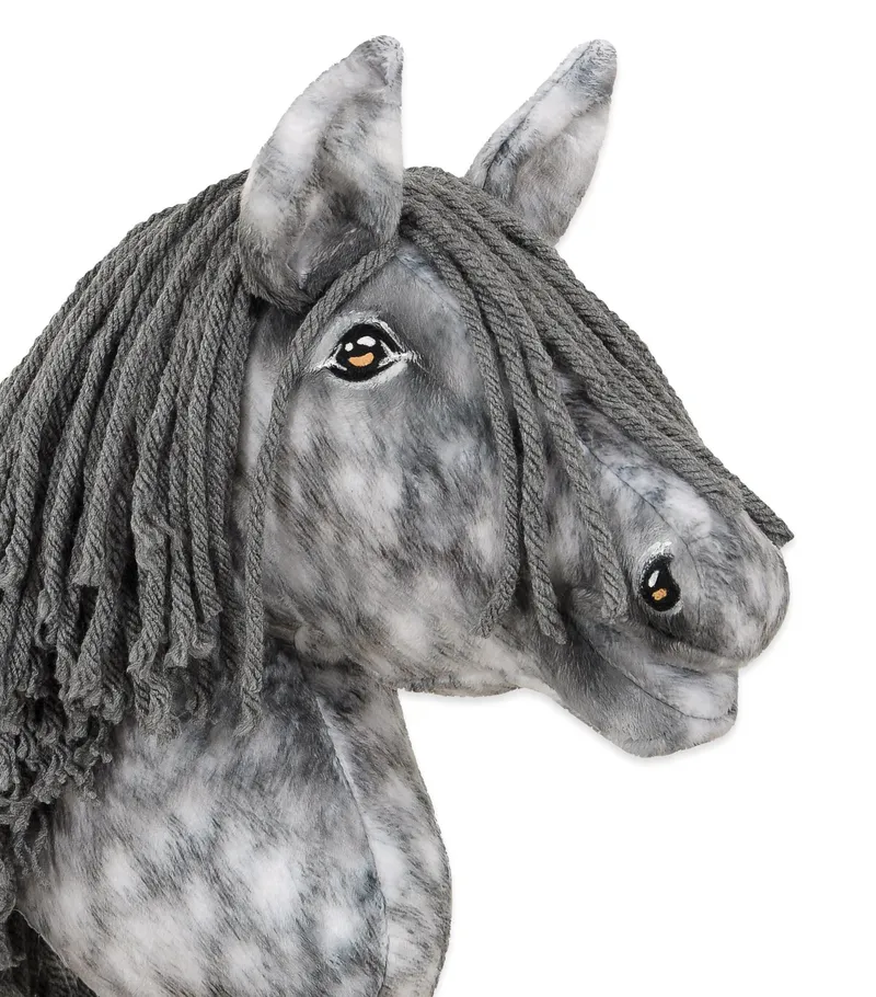 Hobby Horse Średni Koń Na Kiju Premium Siwek Jabłkowity Siwą TUM-TUM