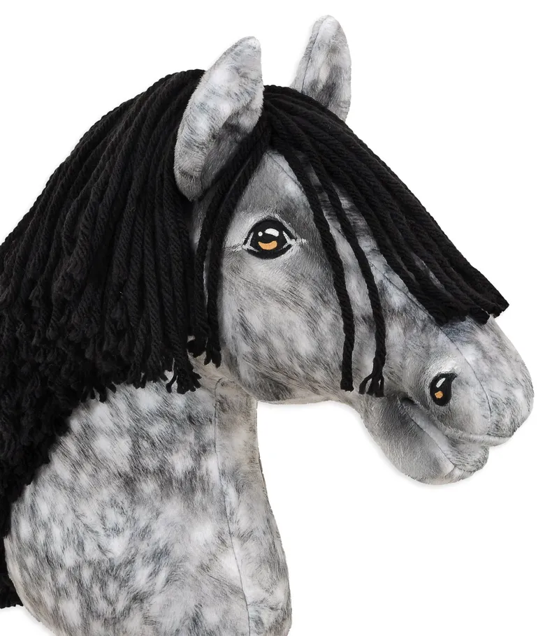 Hobby Horse Duży Koń Na Kiju Premium Siwek Jabłkowity Czarną TUM-TUM