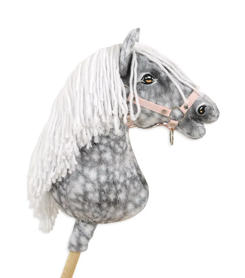 Hobby Horse Duży Koń Na Kiju Premium Siwek Jabłkowity Białą TUM-TUM
