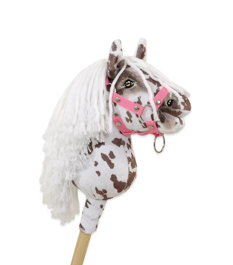 Hobby Horse Mały Koń Na Kiju Premium Tarantowaty TUM-TUM - Biało-Brązowy