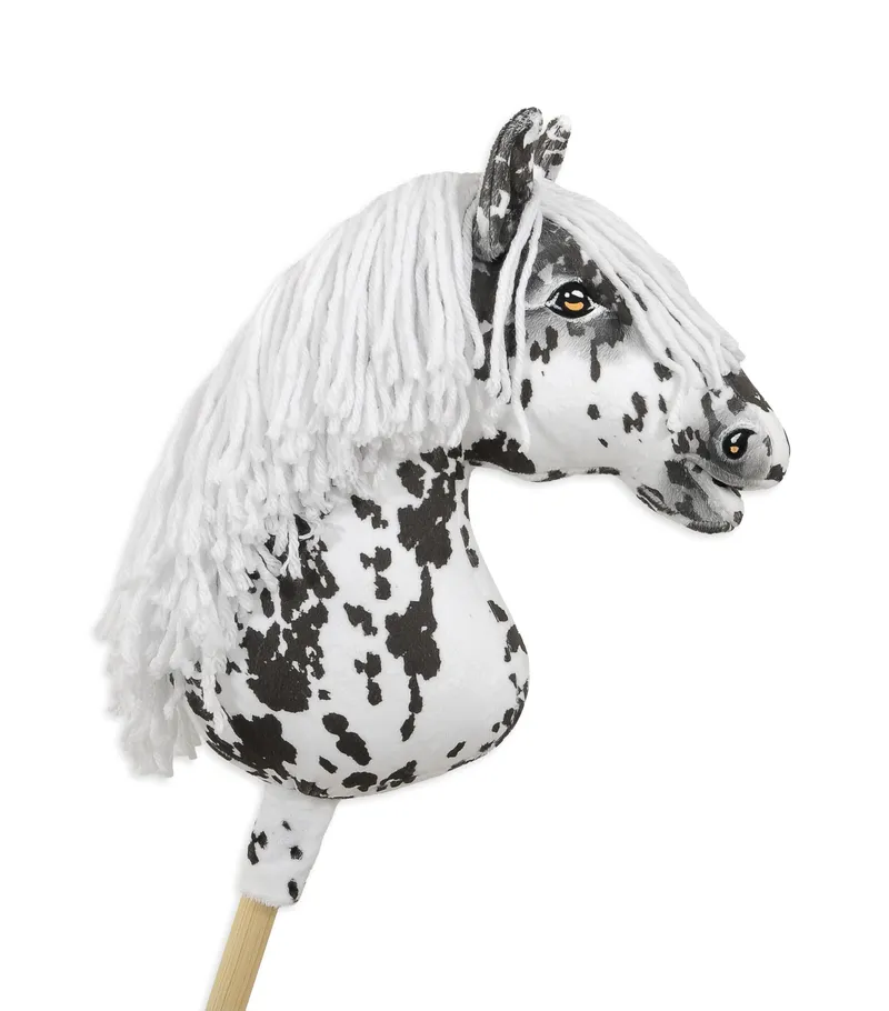 Hobby Horse Duży Koń Na Kiju Premium Tarantowaty TUM-TUM - Biało-Czarny
