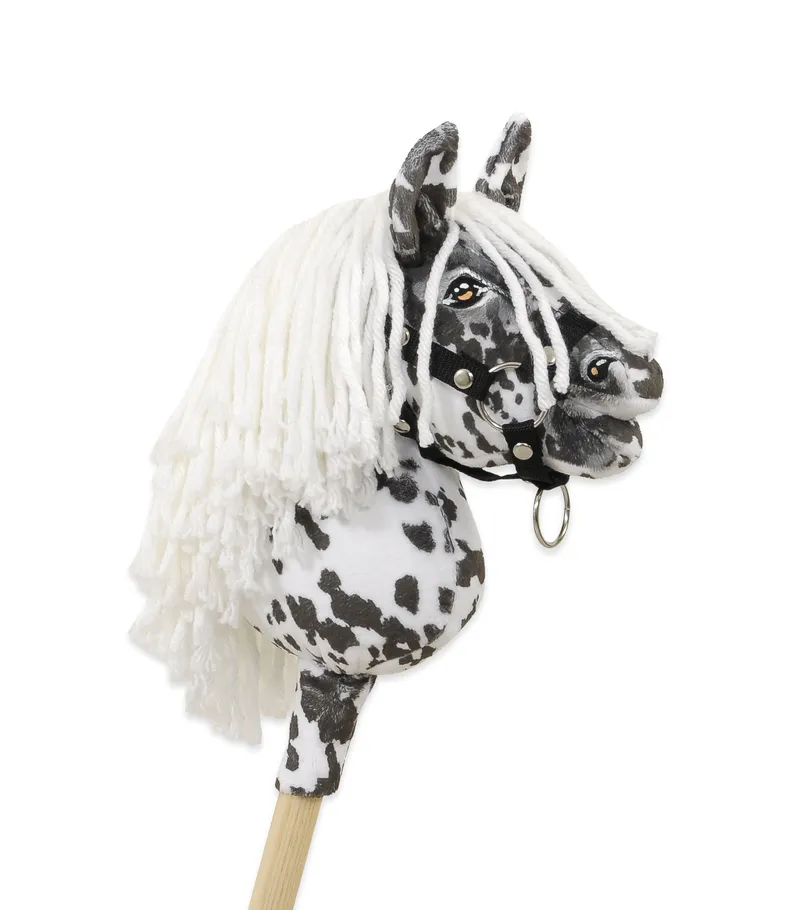 Hobby Horse Mały Koń Na Kiju Premium Tarantowaty TUM-TUM - Biało-Czarny